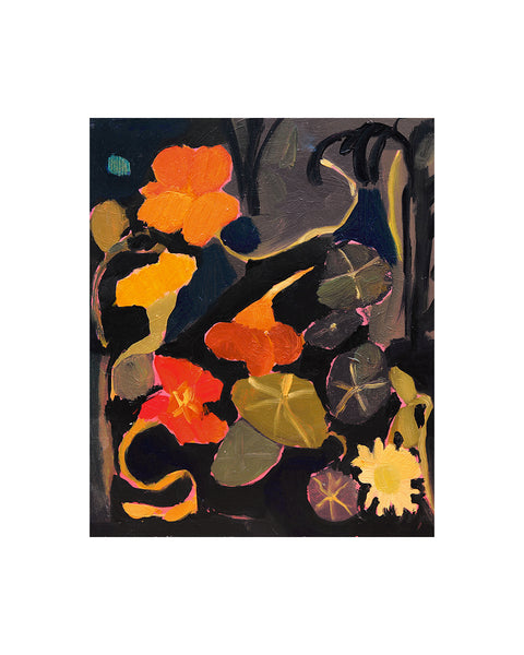 Night Nasturtiums (Original Oil Painting)