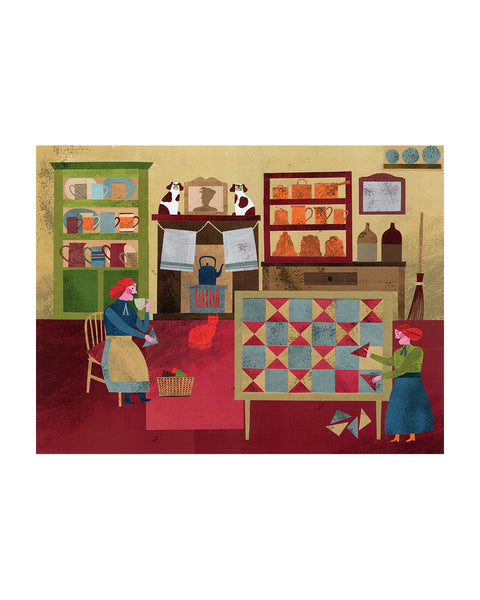 The Quilt Makers (Original Framed Collage)