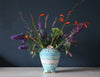 Pierced lid Flower Pot (Blue Garland)