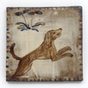 Playful Hound & Flowers (Handmade Tile)