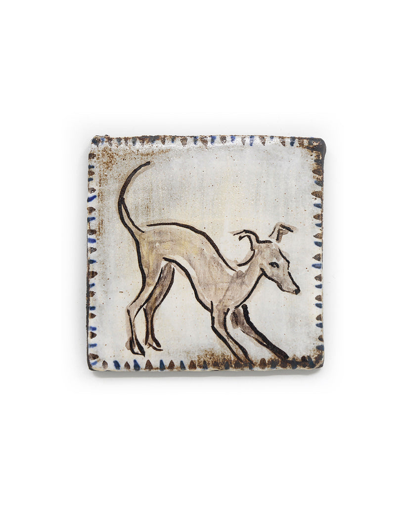 Playful Hound (Handmade Tile)