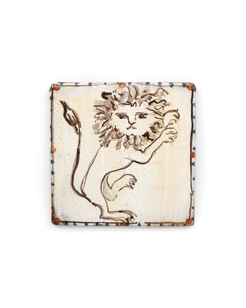Prancing Tapestry Lion (Handmade Tile)