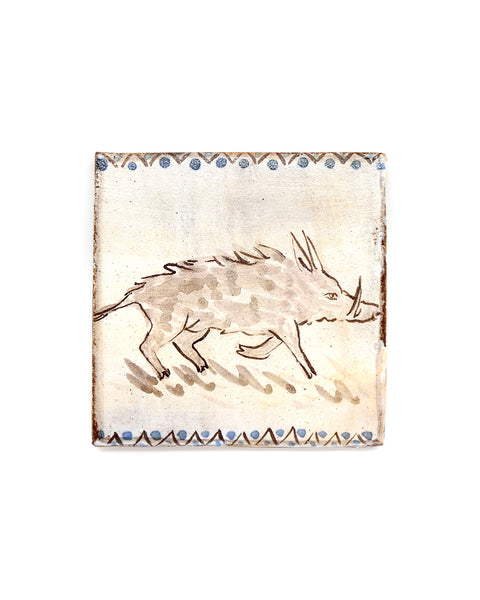 Racing Tapestry Boar (Handmade Tile)