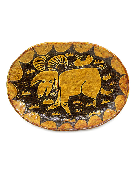 Goat Among the Hills (Handmade Plate)