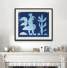 The Rooster & Tree (Original Cyanotype Framed)