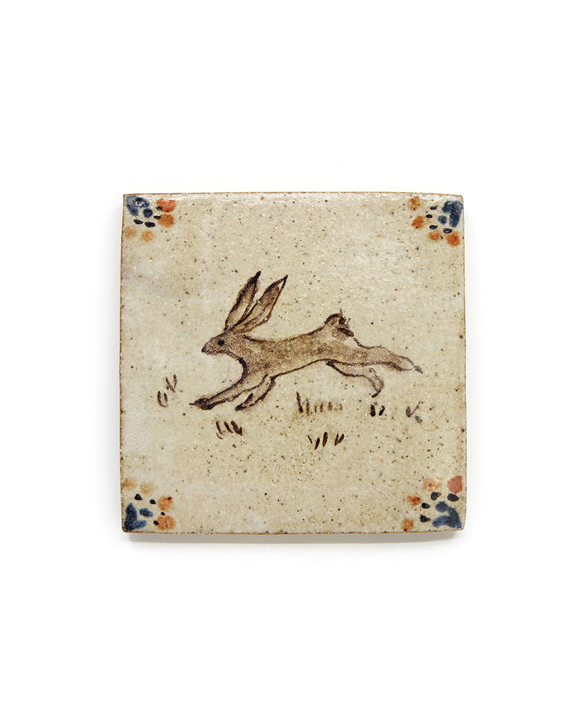 Running Rabbit (Meadow) (Handmade Tile)