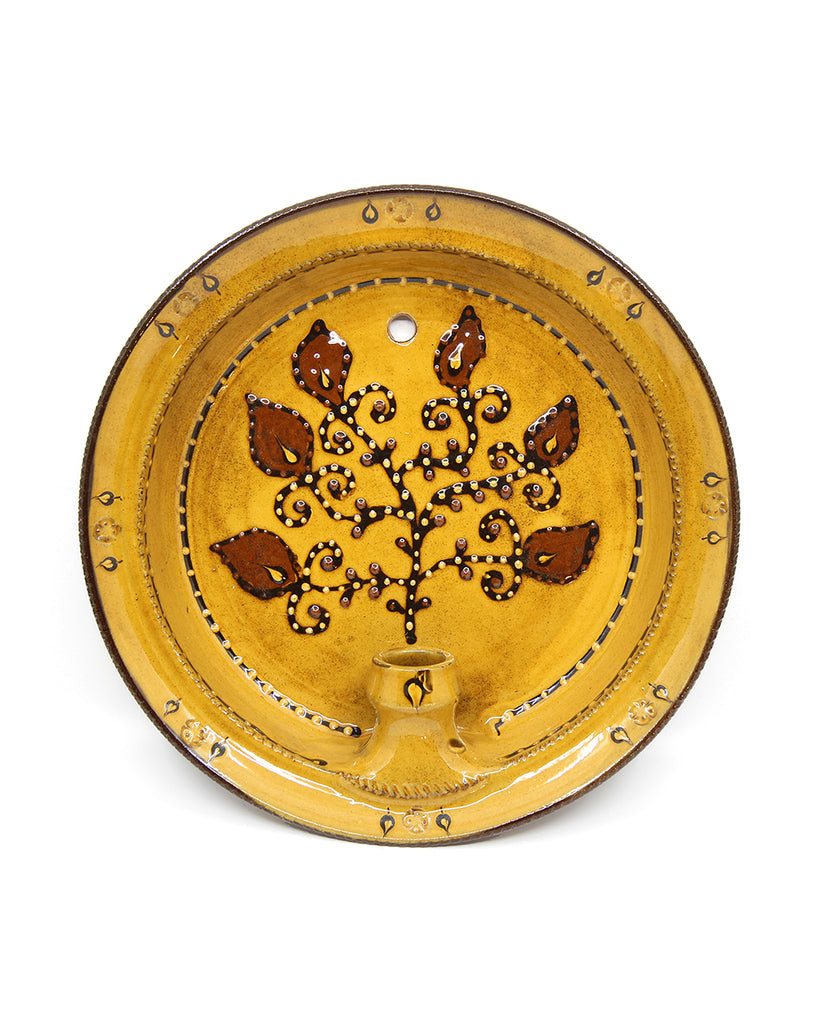 Slipware Candle Sconce (Leaves I)