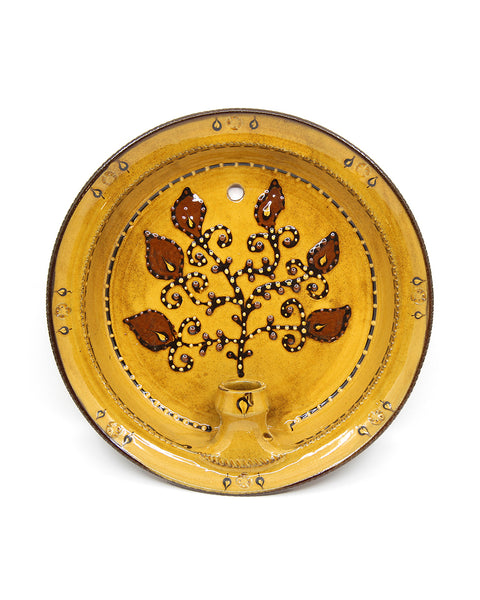 Slipware Candle Sconce (Leaves I)