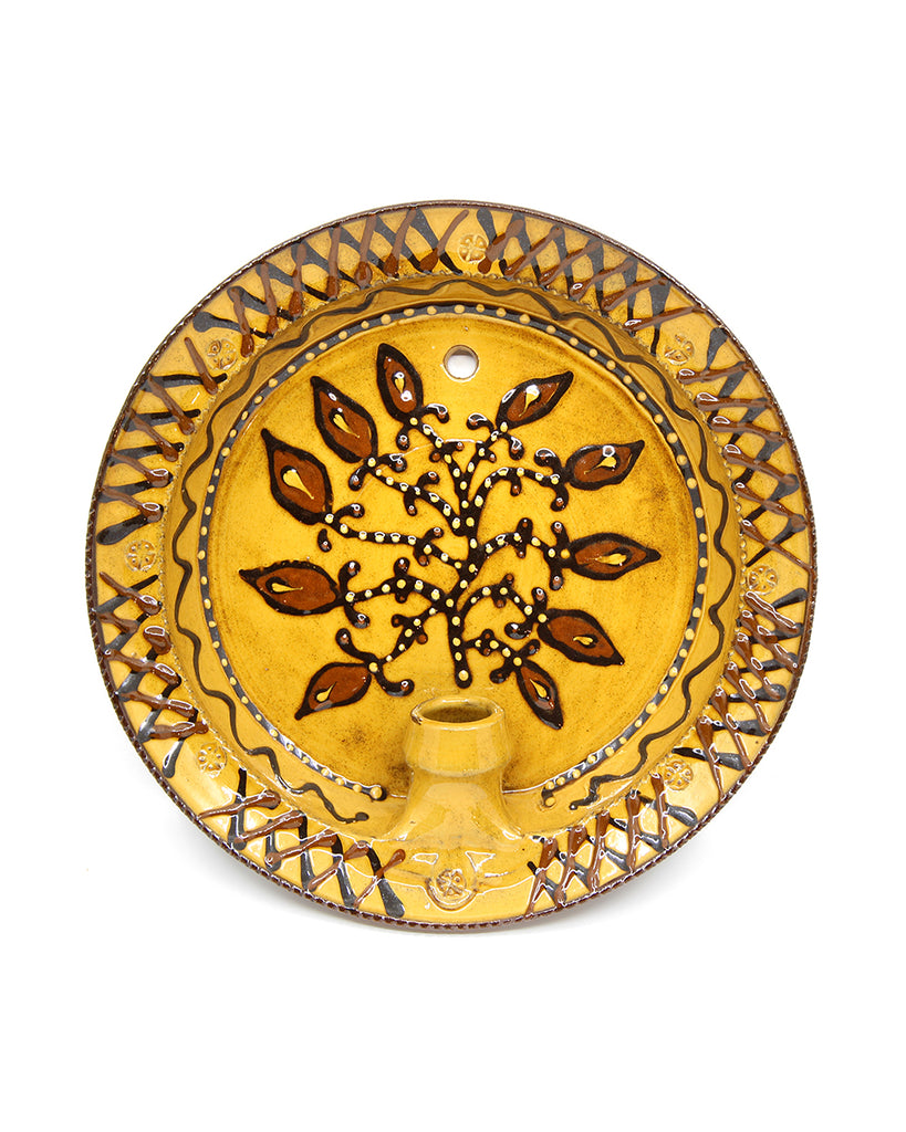 Slipware Candle Sconce (Leaves II)