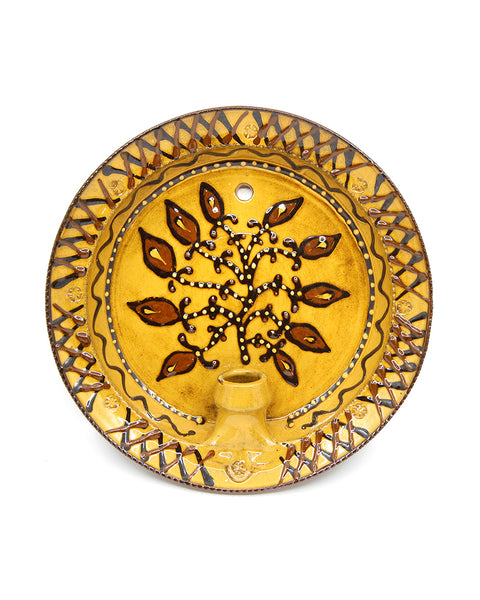 Slipware Candle Sconce (Leaves II)