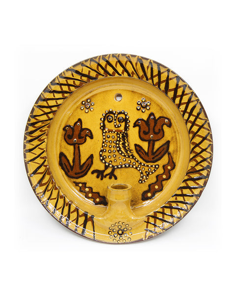 Slipware Candle Sconce (Owl)