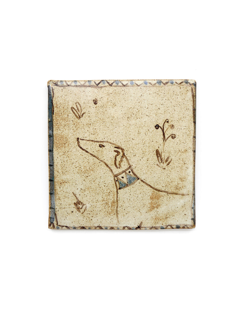 Tapestry Sniffing Hound (Handmade Tile)