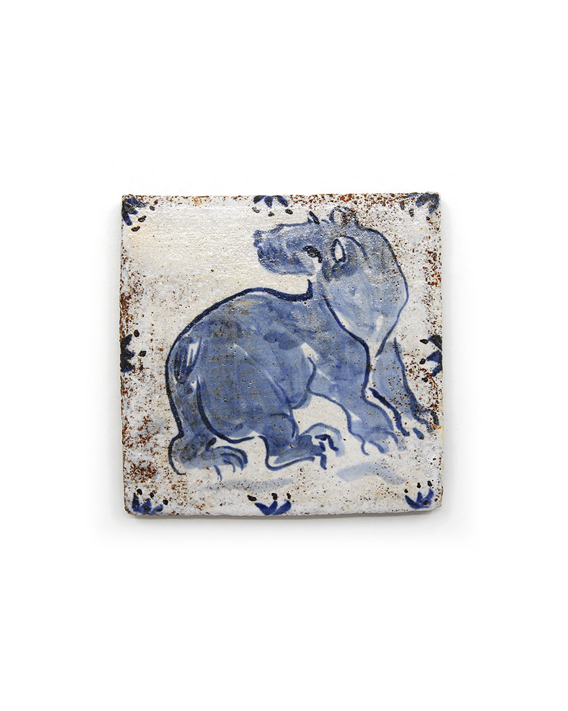 Tapestry Blue Bear (Handmade Tile)