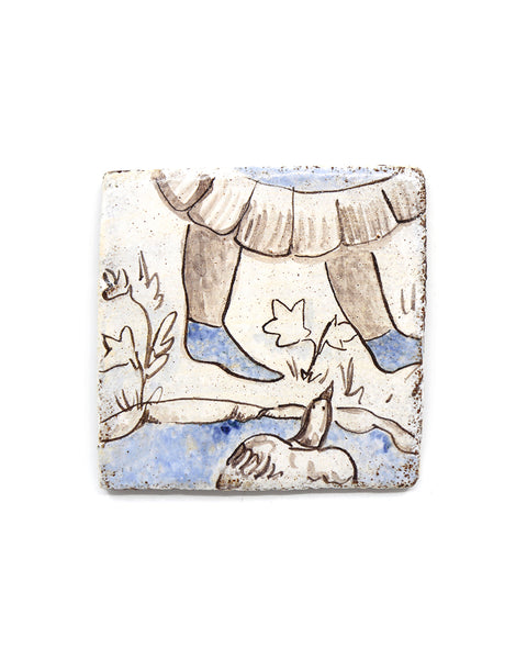 Tapestry Blue Shoes (Handmade Tile)