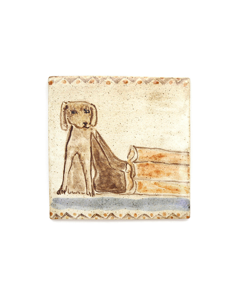 Tapestry Boots and Hound (Handmade Tile)