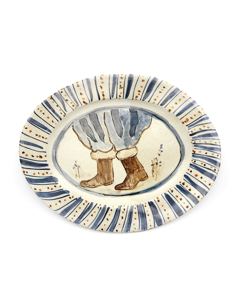 Brown Boots and Pantaloons (Handmade Plate)
