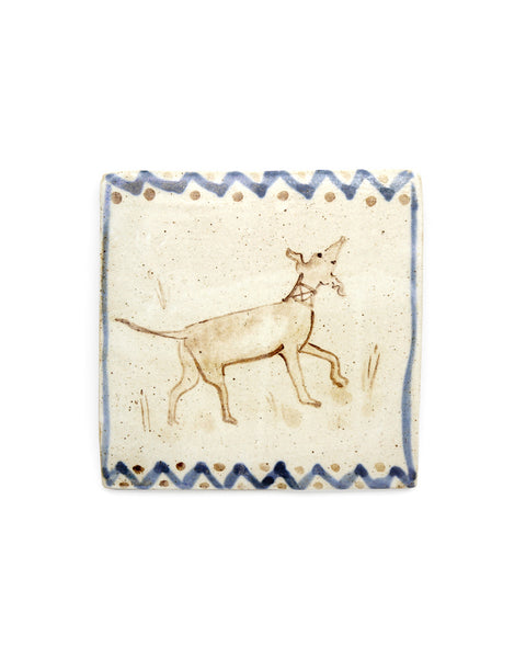 Tapestry Brown Hound (Handmade Tile)