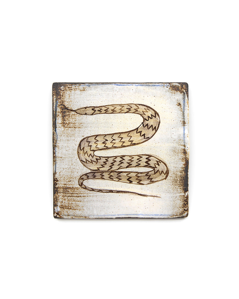 Tapestry Brown Wood Snake (Handmade Tile)