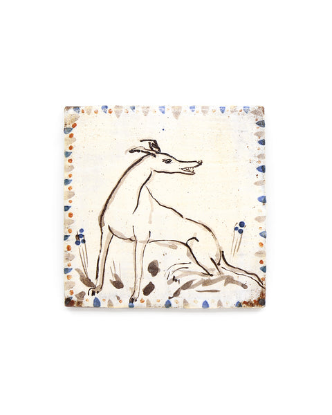 Tapestry Calling Hound (Handmade Tile)