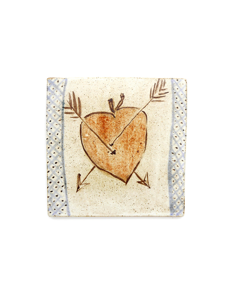 Tapestry Crossed Arrows Through the Heart (Handmade Tile)