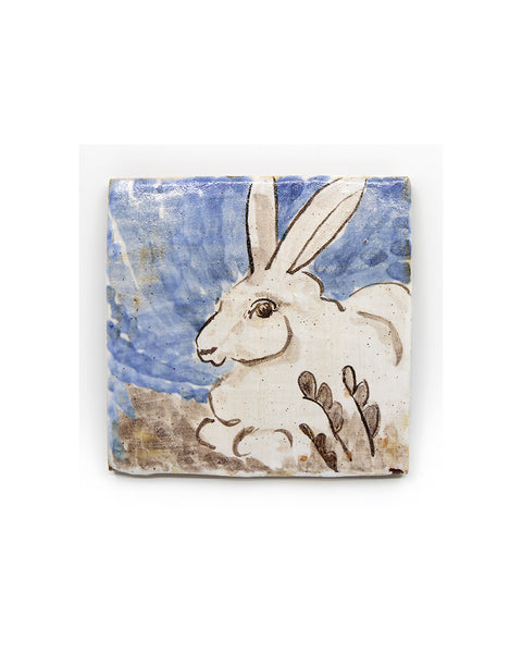 Tapestry Crouching Rabbit I (Handmade Tile)