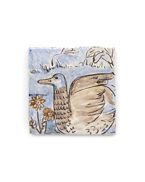 Tapestry Duck on the Pond (Handmade Tile)