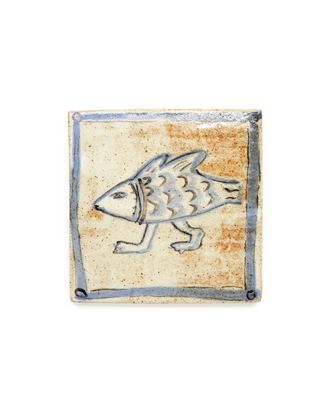 Tapestry Fish with Feet II (Handmade Tile)