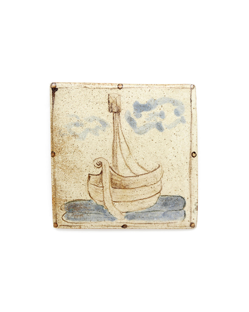 Tapestry Fishing Boat (Handmade Tile)