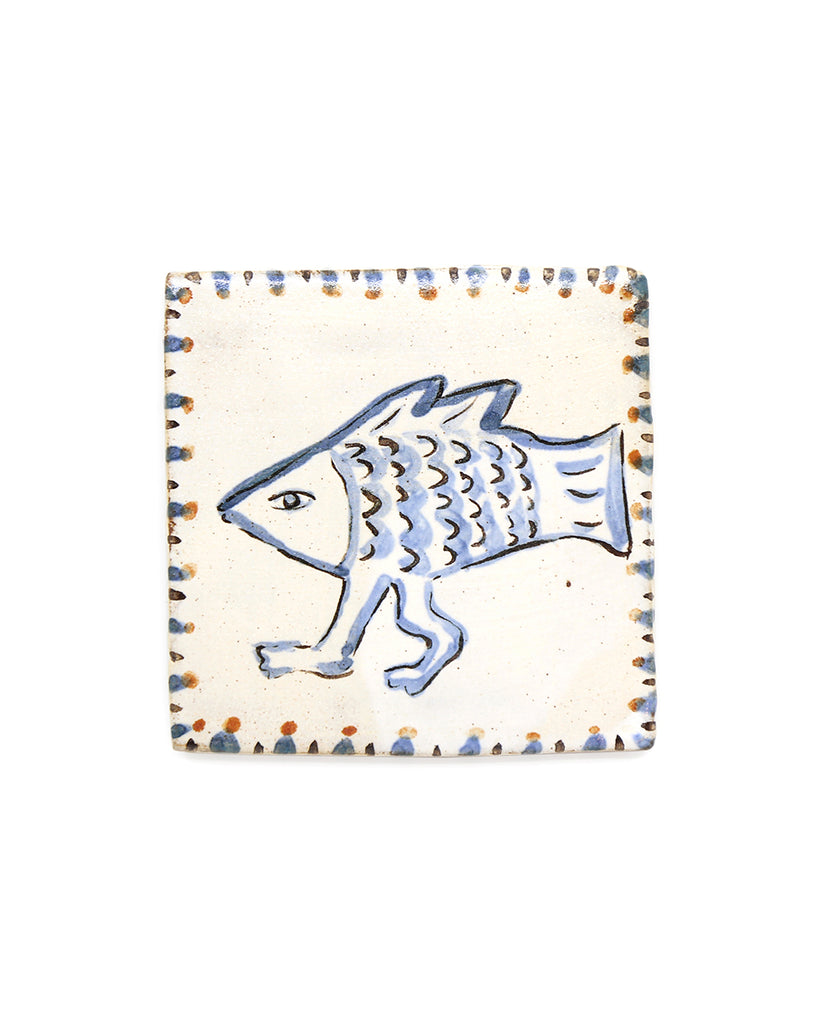 Tapestry Fish with Feet I (Handmade Tile)
