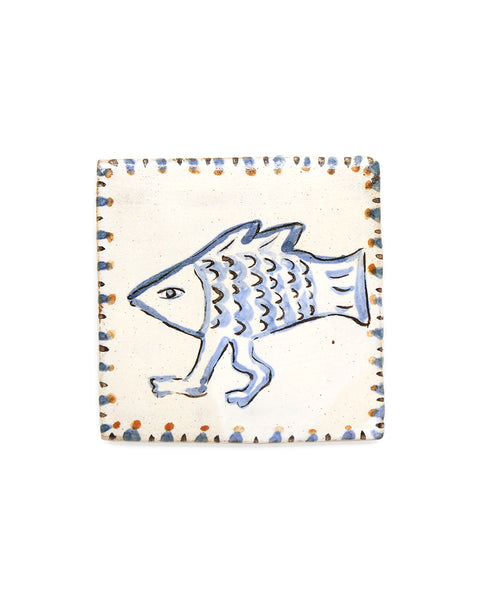 Tapestry Fish with Feet I (Handmade Tile)
