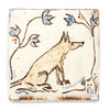 Tapestry Fox and Flowers (Handmade Tile)