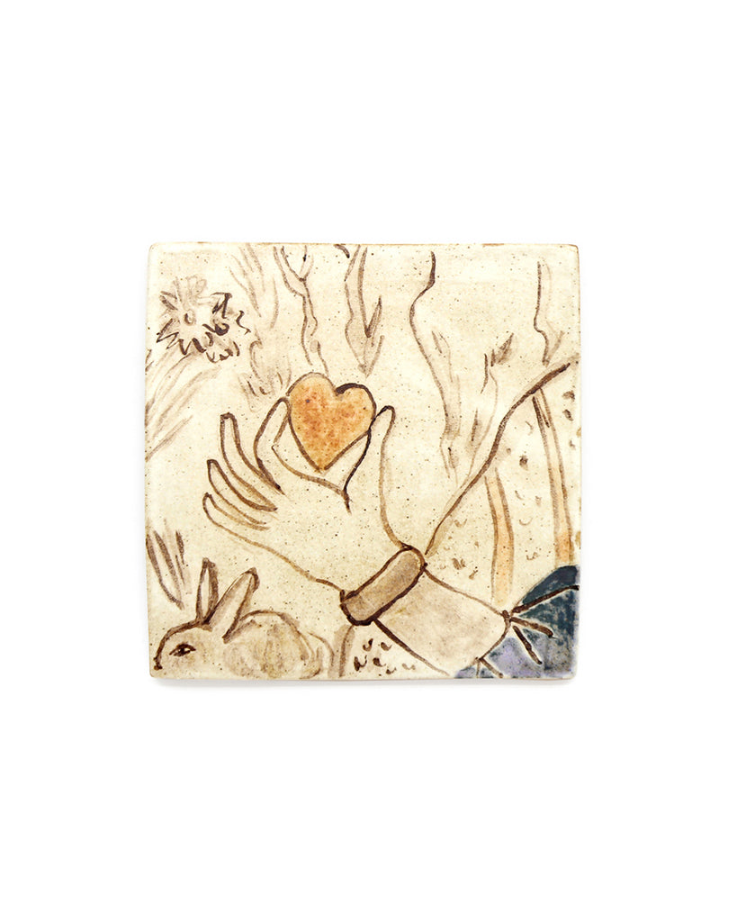 Tapestry Hand and Heart (Handmade Tile)
