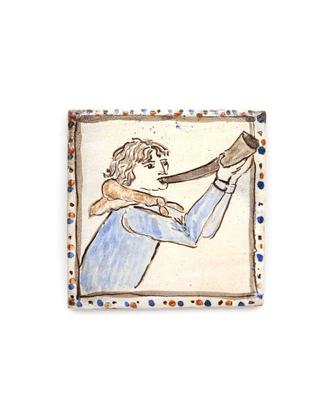 Tapestry Horn Blower (Handmade Tile)