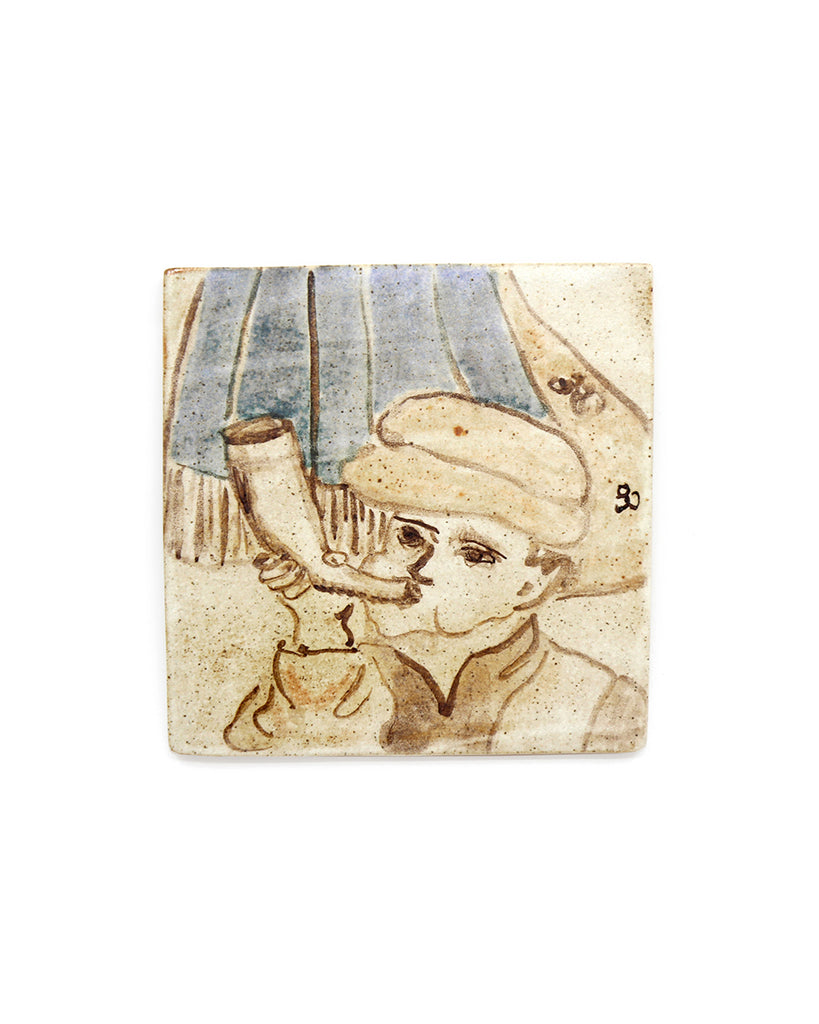 Tapestry Horn Blower II (Handmade Tile)
