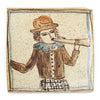 Tapestry Horn Blower in a Red Hat (Handmade Tile)
