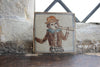 Tapestry Horn Blower in a Red Hat (Handmade Tile)
