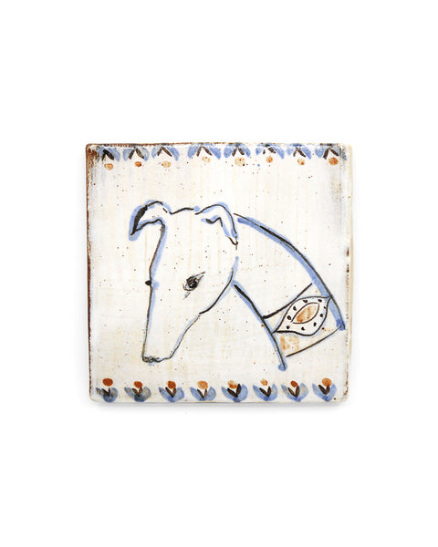 Tapestry Hound Head II (Handmade Tile)