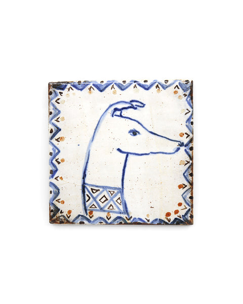 Tapestry Hound Head III (Handmade Tile)