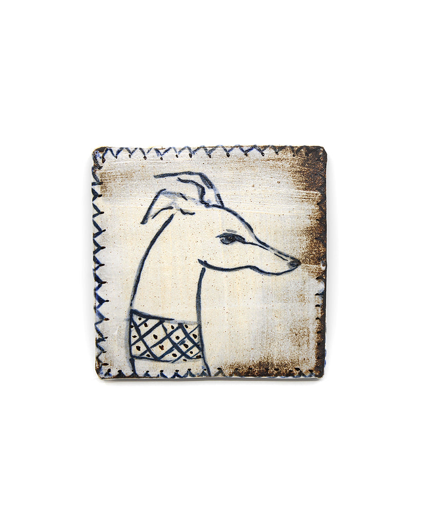 Tapestry Hound Head III (Handmade Tile)