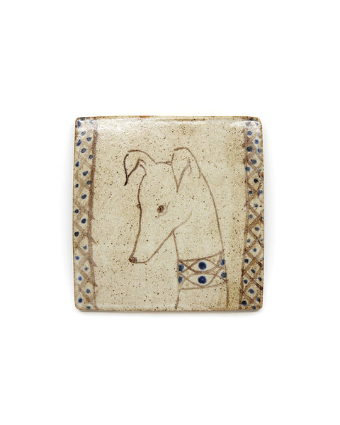 Tapestry Hound Head IV (Handmade Tile)