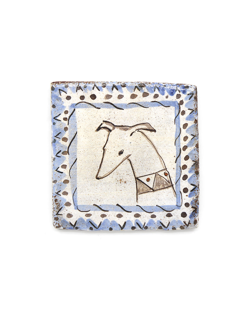 Tapestry Hound Portrait (Handmade Tile)