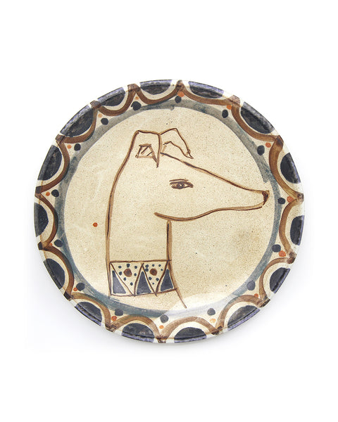Tapestry Hound Portrait II (Handmade Plate)