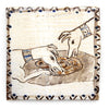 Tapestry Hounds Eating the Kill (Handmade Tile)