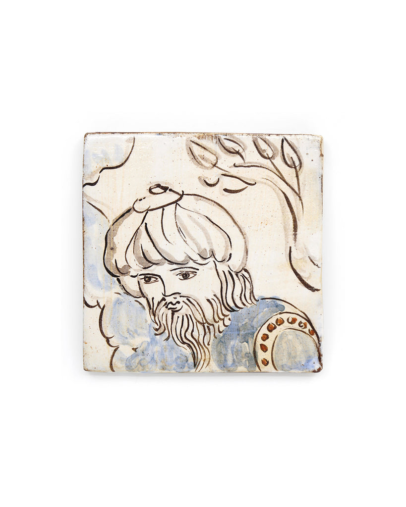Tapestry Hunter in a Turban (Handmade Tile)
