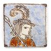Tapestry Hunter with feathered cap (Handmade Tile)