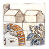 Tapestry Lady by the Castle Wall (Handmade Tile)