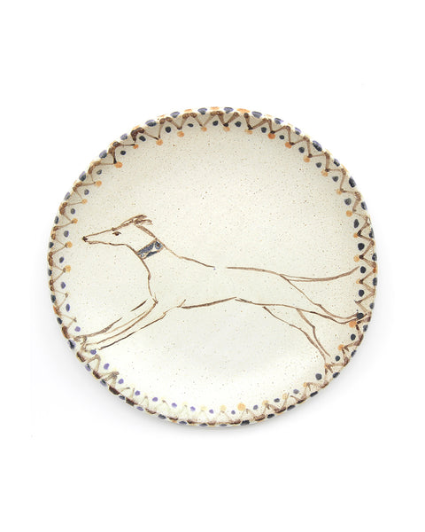 Tapestry Leaping Hound (Handmade Plate)