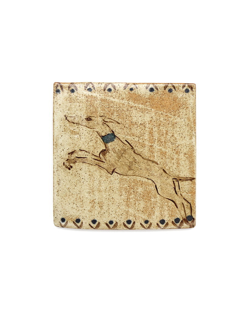 Tapestry Leaping Hound II (Handmade Tile)