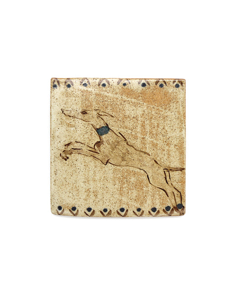 Tapestry Leaping Hound II (Handmade Tile)