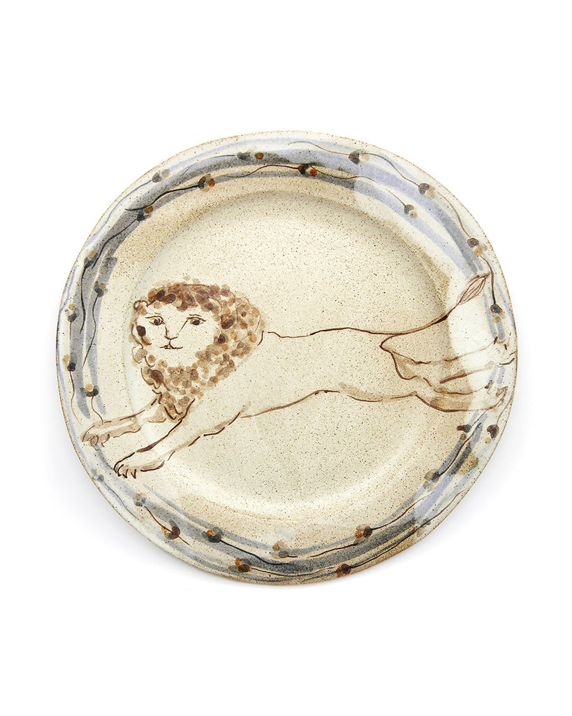 Tapestry Leaping Lion (Handmade Plate)